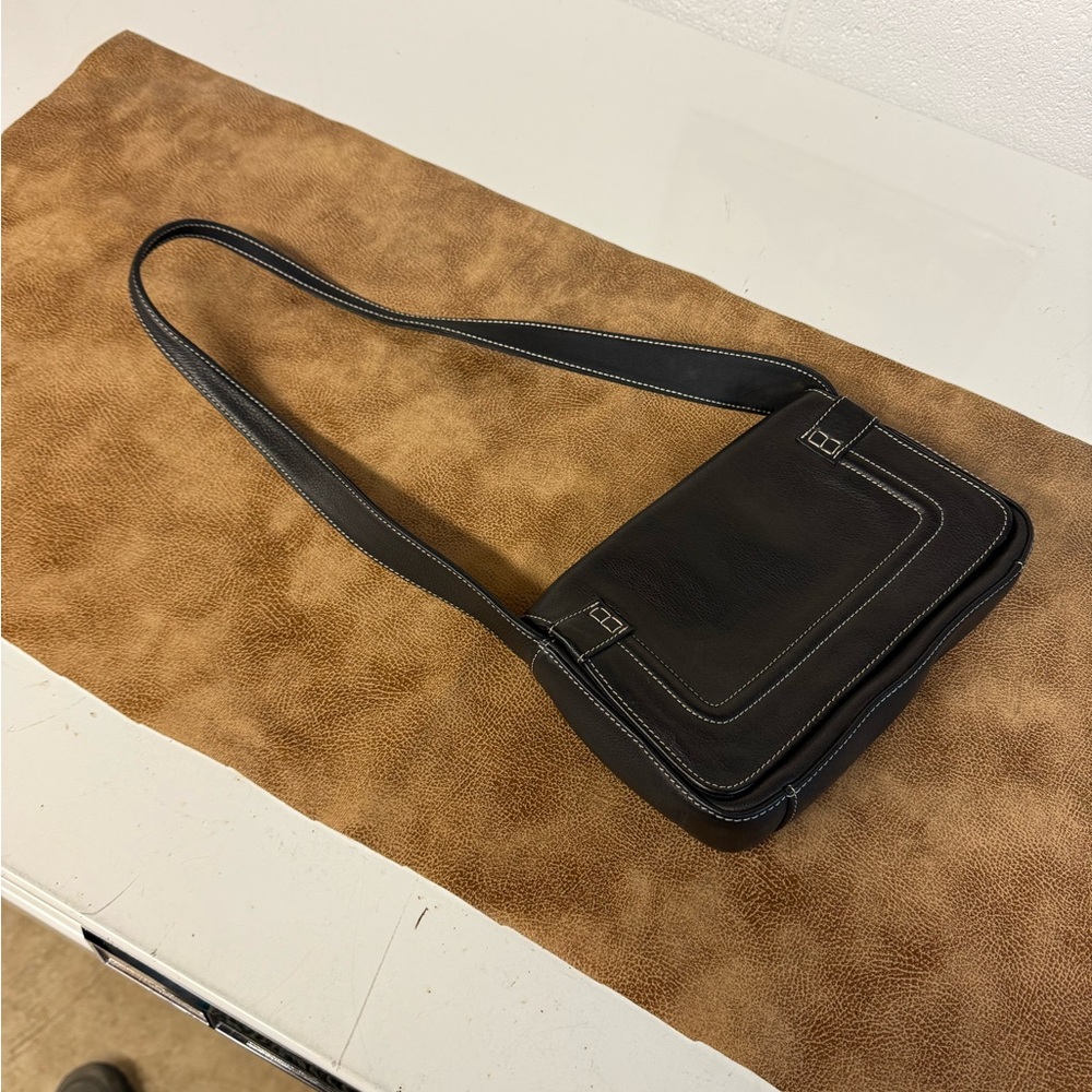 Vintage fossil Classic Black Leather shoulder Bag